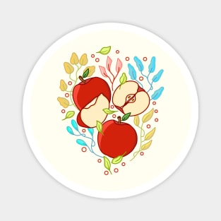 Apple Fruits Floral Magnet